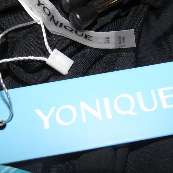 YONIQUE Blouson Tankini Black Floral Swim Top Plus Size 22W - Picture 4 of 5